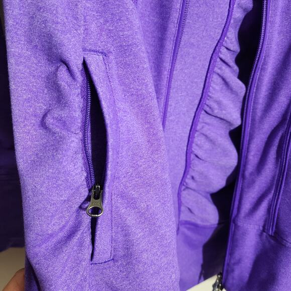 Athleta full 2way zip purple Rishi athletic hooded jacket woman's size small - Picture 12 of 16